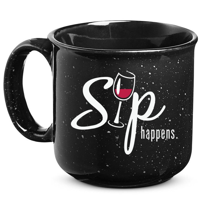Sip Happens Wine Sarcastic Wine Fan Lovers Design 15oz Campfire Ceramic Mug