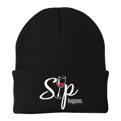 Sip Happens Wine Sarcastic Wine Fan Lovers Design Beanie