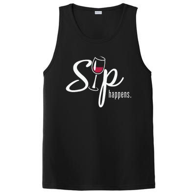 Sip Happens Wine Sarcastic Wine Fan Lovers Design PosiCharge Competitor Tank