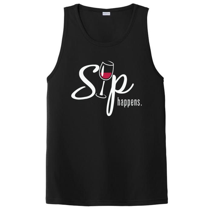 Sip Happens Wine Sarcastic Wine Fan Lovers Design PosiCharge Competitor Tank