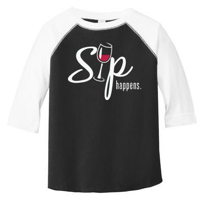 Sip Happens Wine Sarcastic Wine Fan Lovers Design Toddler Fine Jersey T-Shirt