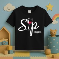 Sip Happens Wine Sarcastic Wine Fan Lovers Design Toddler T-Shirt