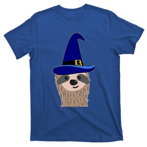 Scary Halloween Wizard Hat Sloth Gift T-Shirt