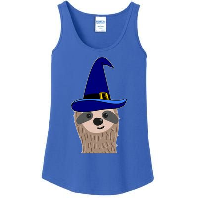 Scary Halloween Wizard Hat Sloth Gift Ladies Essential Tank