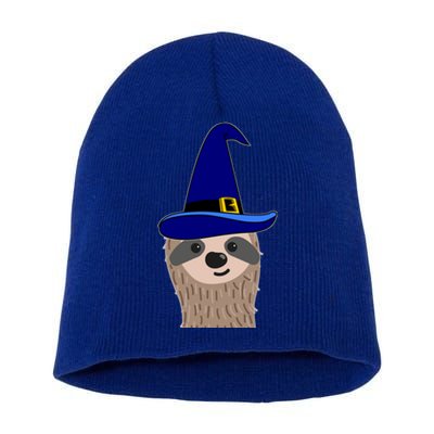 Scary Halloween Wizard Hat Sloth Gift Short Acrylic Beanie