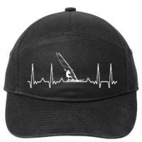 Surfer Heartbeat Windsurfing Surfboard Surfing Windsurfer 7-Panel Snapback Hat