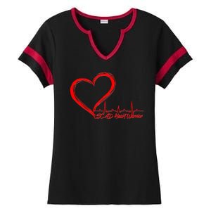 SCAD Heart Warrior Heartbeat Heart Health Awareness Ladies Halftime Notch Neck Tee