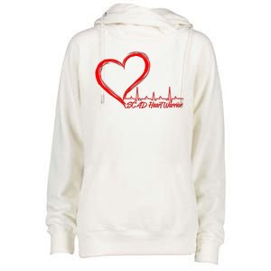 SCAD Heart Warrior Heartbeat Heart Health Awareness Womens Funnel Neck Pullover Hood