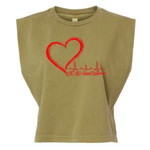 SCAD Heart Warrior Heartbeat Heart Health Awareness Garment-Dyed Women's Muscle Tee