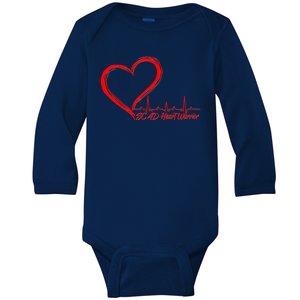 SCAD Heart Warrior Heartbeat Heart Health Awareness Baby Long Sleeve Bodysuit