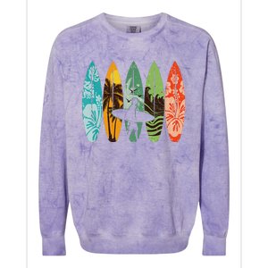 Surfboarder Hawaii Wave Surfing Surfboard Lover Beach Surfer Colorblast Crewneck Sweatshirt