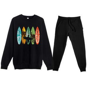 Surfboarder Hawaii Wave Surfing Surfboard Lover Beach Surfer Premium Crewneck Sweatsuit Set