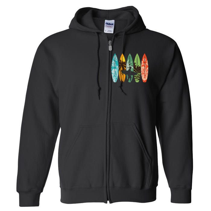 Surfboarder Hawaii Wave Surfing Surfboard Lover Beach Surfer Full Zip Hoodie