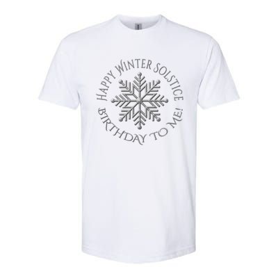 Silver Happy Winter Solstice Birthday To Me Snowflake Art Gift Softstyle® CVC T-Shirt