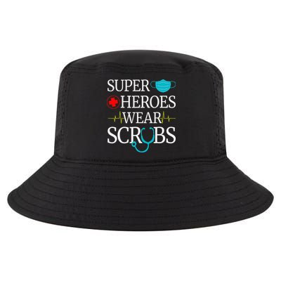 Super Heroes Wear Scrubs Nursing Cute Medical Nurse Cool Comfort Performance Bucket Hat