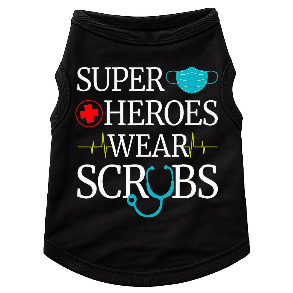 Super Heroes Wear Scrubs Nursing Cute Medical Nurse Doggie Tank