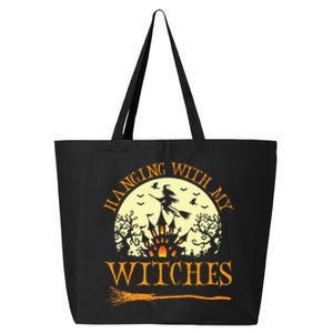 Spooky Halloween Witch Design with Broom and Bat 25L Jumbo Tote