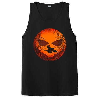 Scary Halloween Witch Wicked Moon Design Costume Gift PosiCharge Competitor Tank