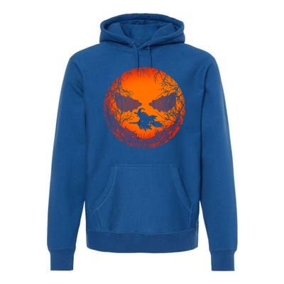 Scary Halloween Witch Wicked Moon Design Costume Gift Premium Hoodie