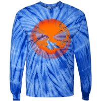 Scary Halloween Witch Wicked Moon Design Costume Gift Tie-Dye Long Sleeve Shirt