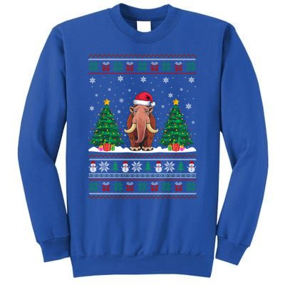 Santa Hat Woolly Mammoth Christmas Tree Lights Ugly Meaningful Gift Sweatshirt