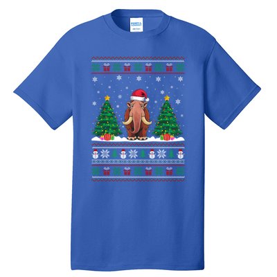 Santa Hat Woolly Mammoth Christmas Tree Lights Ugly Meaningful Gift Tall T-Shirt