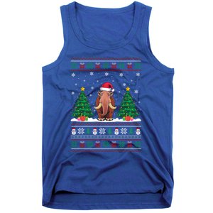 Santa Hat Woolly Mammoth Christmas Tree Lights Ugly Meaningful Gift Tank Top