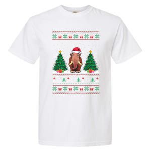 Santa Hat Woolly Mammoth Christmas Tree Lights Ugly Meaningful Gift Garment-Dyed Heavyweight T-Shirt