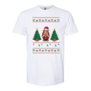 Santa Hat Woolly Mammoth Christmas Tree Lights Ugly Meaningful Gift Softstyle CVC T-Shirt