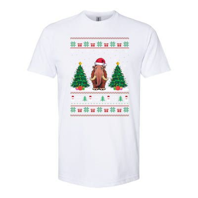 Santa Hat Woolly Mammoth Christmas Tree Lights Ugly Meaningful Gift Softstyle CVC T-Shirt