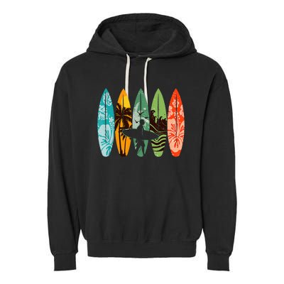 Surfboarder Hawaii Wave Surfing Surfboard Lover Beach Surfer Garment-Dyed Fleece Hoodie