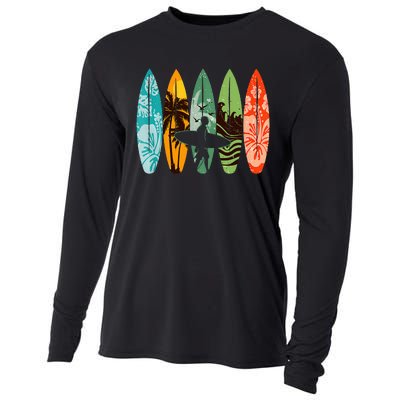 Surfboarder Hawaii Wave Surfing Surfboard Lover Beach Surfer Cooling Performance Long Sleeve Crew