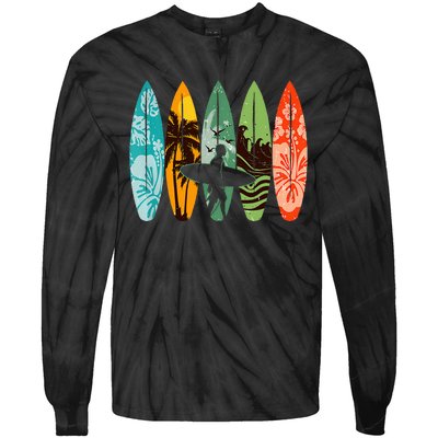 Surfboarder Hawaii Wave Surfing Surfboard Lover Beach Surfer Tie-Dye Long Sleeve Shirt