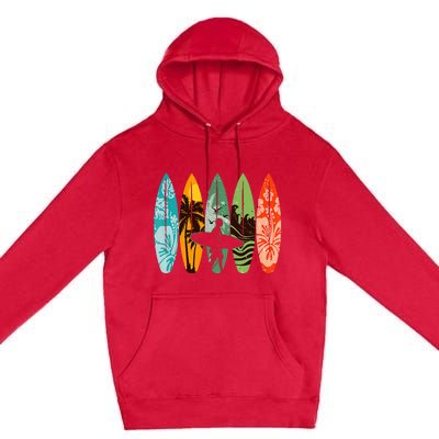 Surfboarder Hawaii Wave Surfing Surfboard Lover Beach Surfer Premium Pullover Hoodie