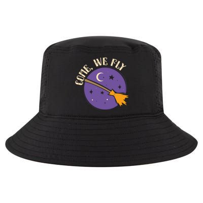 Spooky Halloween Witch I Witches Broom I Come We Fly Gift Cool Comfort Performance Bucket Hat