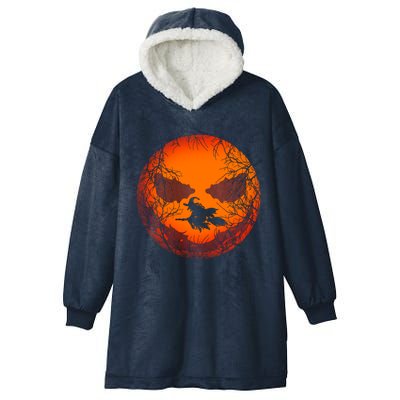 Scary Halloween Witch Wicked Moon Design Costume Cool Gift Hooded Wearable Blanket