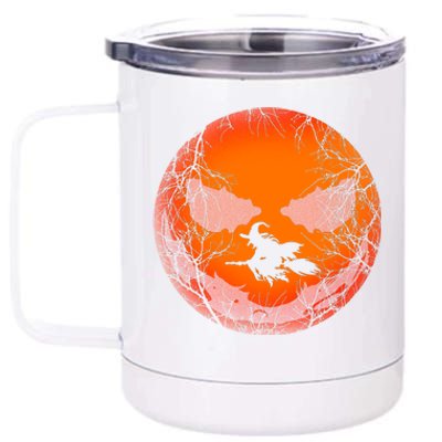 Scary Halloween Witch Wicked Moon Design Costume Cool Gift 12 oz Stainless Steel Tumbler Cup