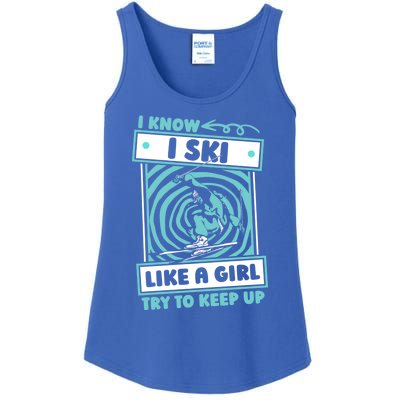 Skier Humor Winter Sports Gift Ski Skiing Gift Ladies Essential Tank