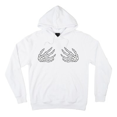 Skeleton Hands Women Spooky Halloween Rock Band Hoodie