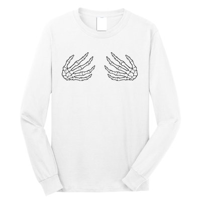 Skeleton Hands Women Spooky Halloween Rock Band Long Sleeve Shirt