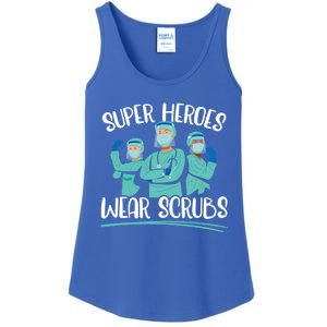 Super Heroes Wear Scrubs Nurse Great Gift Ladies Essential Tank