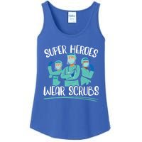 Super Heroes Wear Scrubs Nurse Great Gift Ladies Essential Tank