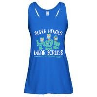 Super Heroes Wear Scrubs Nurse Great Gift Ladies Essential Flowy Tank