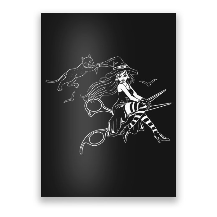 Scissors Hairdresser Witch Cute Halloween Hair Salon Team Poster