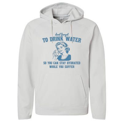 Stay Hydrated While You Suffer Retro Performance Fleece Hoodie