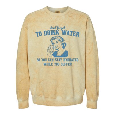 Stay Hydrated While You Suffer Retro Colorblast Crewneck Sweatshirt