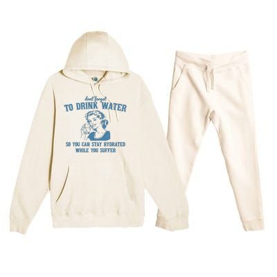 Stay Hydrated While You Suffer Retro Premium Hooded Sweatsuit Set