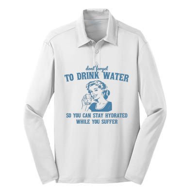 Stay Hydrated While You Suffer Retro Silk Touch Performance Long Sleeve Polo