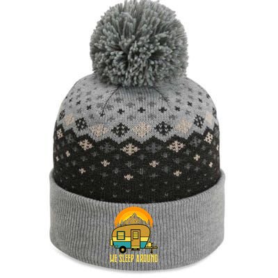 Sunset Holiday We Sleep Around RV Camping Gift The Baniff Cuffed Pom Beanie