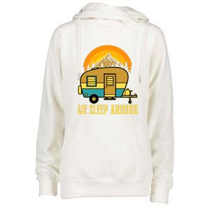 Sunset Holiday We Sleep Around RV Camping Gift Womens Funnel Neck Pullover Hood